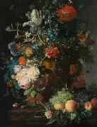 Jan van Huijsum Still Life with Flowers and Fruit Spain oil painting artist